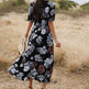 Floral Summer Beach Dress With V Neck Elastic Waist Dresses For Women - EX-STOCK Canada