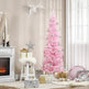 6' Pencil Christmas Tree, Slim Artificial Xmas Tree With Realistic Branches, Sturdy Metal Stand, Pink EX-STOCK Canada 