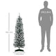 5ft Tall Pencil Artificial Christmas Tree, Holiday With Snow Flocked Branches, Green EX-STOCK Canada 