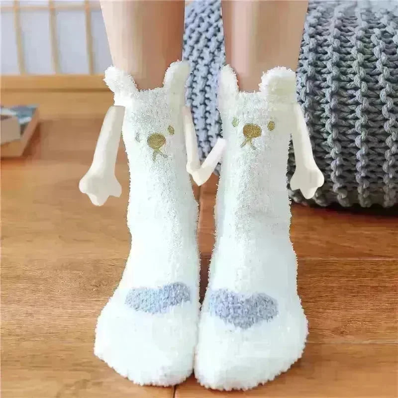 Soft Carton Christmas-themed Fleece Winter Home socks for Women - EX-STOCK CANADA