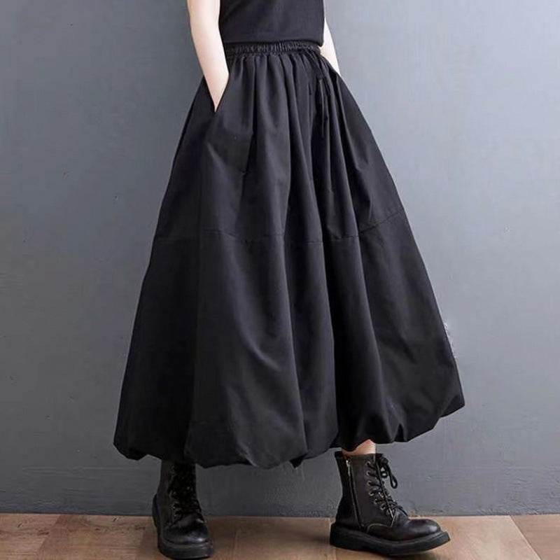 Fashion Personality New Solid Pocket Prairie Midi maxi Skirt Women - EX-STOCK Canada