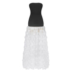 Black And White Tube Top Three-dimensional Flower Pettiskirt Dinner Dress EX-STOCK Canada 