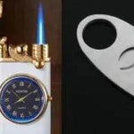 New Lighter With Electric Watch Rocker Arm Automatic Ignition Straight Blue Flame Lighter Creative Real Dial Inflatable Windproof Cigar Lighter Men's Watch Gift - EX-STOCK Canada
