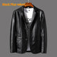 Leather Men's Autumn And Winter Jacket Thin Lapel - EX-STOCK Canada