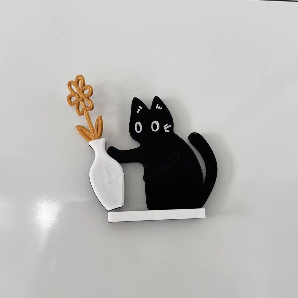 Black Cat Fridge Magnet Acrylic Refrigerator Sticker | Kitchen Decor Gift Canada & USA