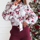 Printed Long Sleeve Bowknot Lining Business Office Formal Work shirt For Women - EX-STOCK Canada