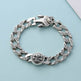 Sterling Silver Ornament Men's Trendy Rotating Skull Retro Fashion Tang Grass Pattern Bracelet EX-STOCK Canada 