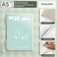 Notebook with a whale illustration on a green checkered background