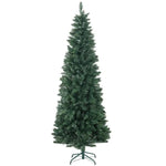 7ft Tall Pencil Artificial Christmas Tree With 687 Branch Tips With Steel Base, Green EX-STOCK Canada 