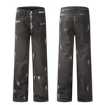 Punk Waste Soil Distressed Men Denim jeans pant Straight-leg Trousers - EX-STOCK Canada