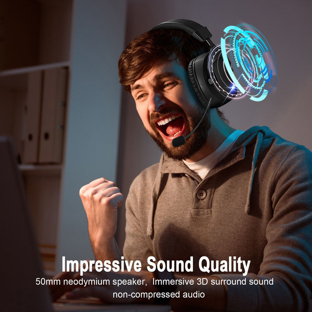 Cross-Border Over-Ear Bluetooth Headphones With Wireless Microphone - 2.4G Dual-Mode, Specialized For E-Sports, Gaming PCs & PS5 EX-STOCK Canada 
