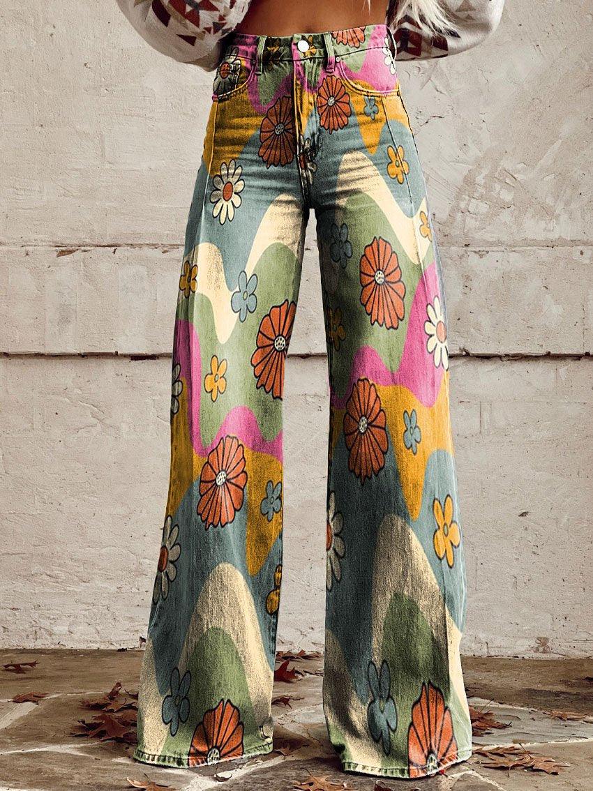Plus-size Womens Casual Pants Lightweight Denim-look 