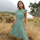 Polka dot Chiffon Ruffled Summer midi dress - EX-STOCK Canada
