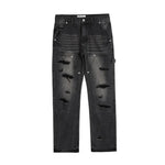 Punk Beggar Ripped Denim Straight-leg Trousers Men Jeans - EX-STOCK CANADA
