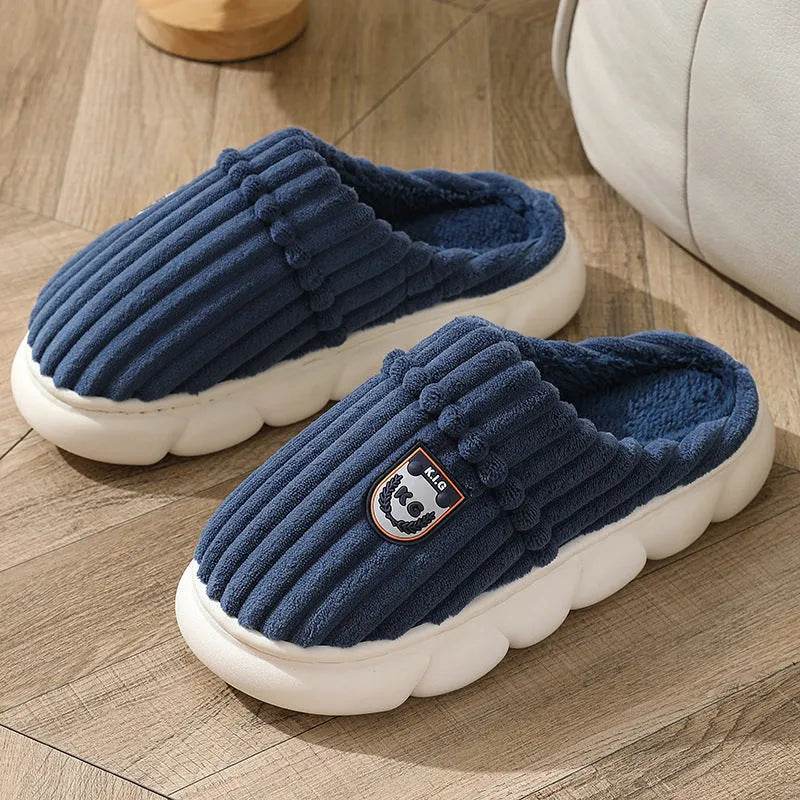 Winter Corduroy Slippers Home Bedroom Floor Plush Shoes Fashion Solid Color Non-slip Slippers For Women Men - EX-STOCK Canada