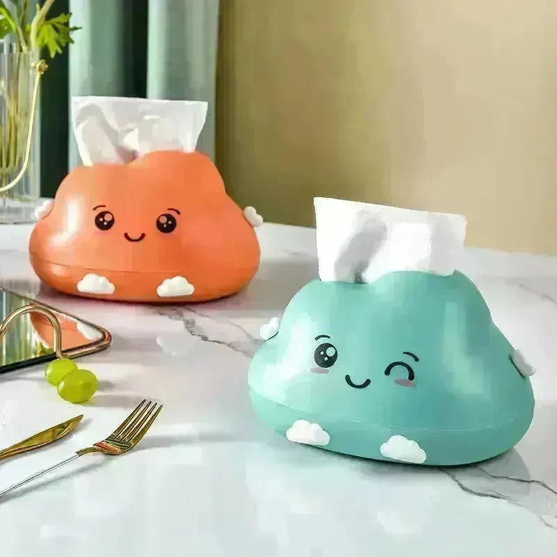 Creative Cartoon Clouds Plastic Paper Napping Box Cute Desktop Bathroom Tissue Box - EX-STOCK CANADA
