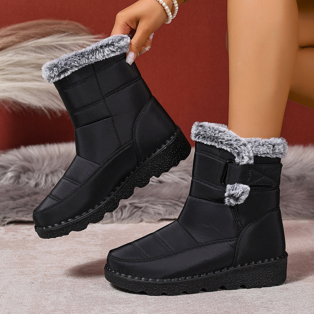 Women's Snow Boots Plus Size Fur-Lined Warm Winter Boots
