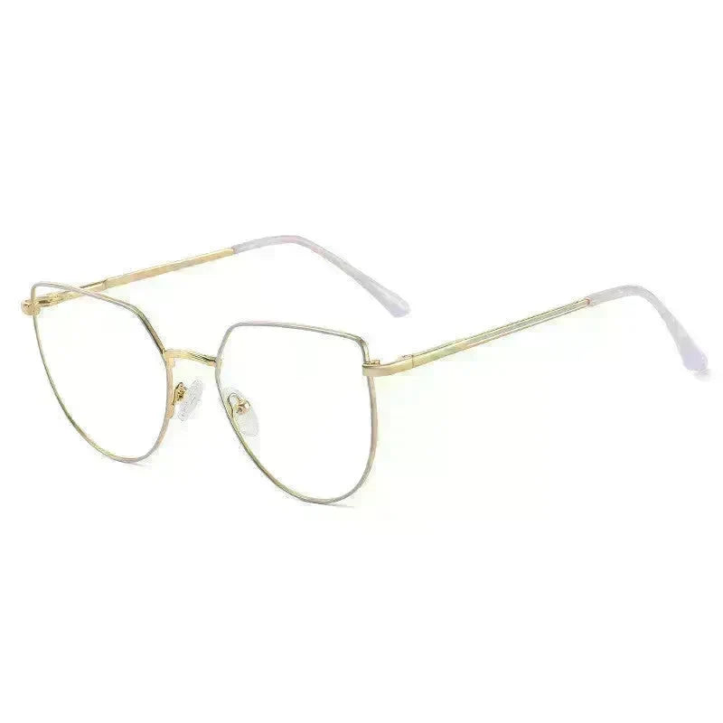Women's Plate Anti-Blue Light Glasses Fashion Metal Large Frame - EX-STOCK CANADA