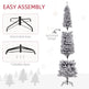 7.5ft Flocked Christmas Tree, Pencil Christmas Tree With Realistic Branch Tips, Folding Metal Stand, Black EX-STOCK Canada 
