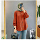 Muslim Ice Silk Wrinkle Stand-up Collar Literary Vintage Cardigan Loose Shirt Women - EX-STOCK Canada