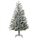 5ft Artificial Snow-Flocked Tree Holiday Home Indoor Christmas Decoration With Metal Feet, Green EX-STOCK Canada 