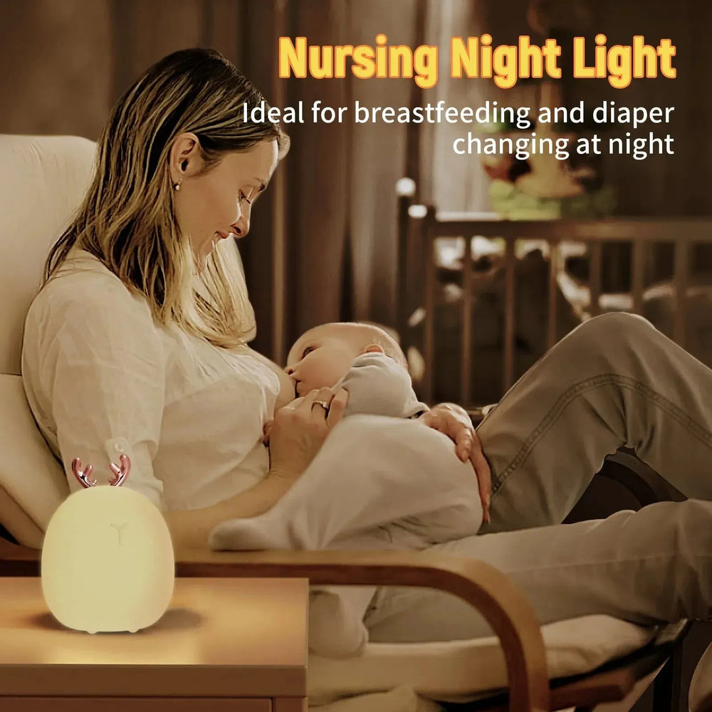 Baby Feeding, Adjustable, Creative, Rabbit, Elk Touch Light, Clap Light, Small Electric Light, Soft Baby Lamp toy - EX-STOCK CANADA