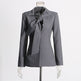 V-neck Lace-up Single-breasted Design Blazer For Women - EX-STOCK Canada