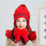 Women Cozy Knit Fleece-Feel Beanie With Ear Flaps Winter Hat Perfect For Skiing & Outdoor Activities - EX-STOCK Canada