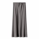 High Quality Satin Silk High Waist Drawstring Lace-up Solid Women Satin Midi Skirt - EX-STOCK Canada