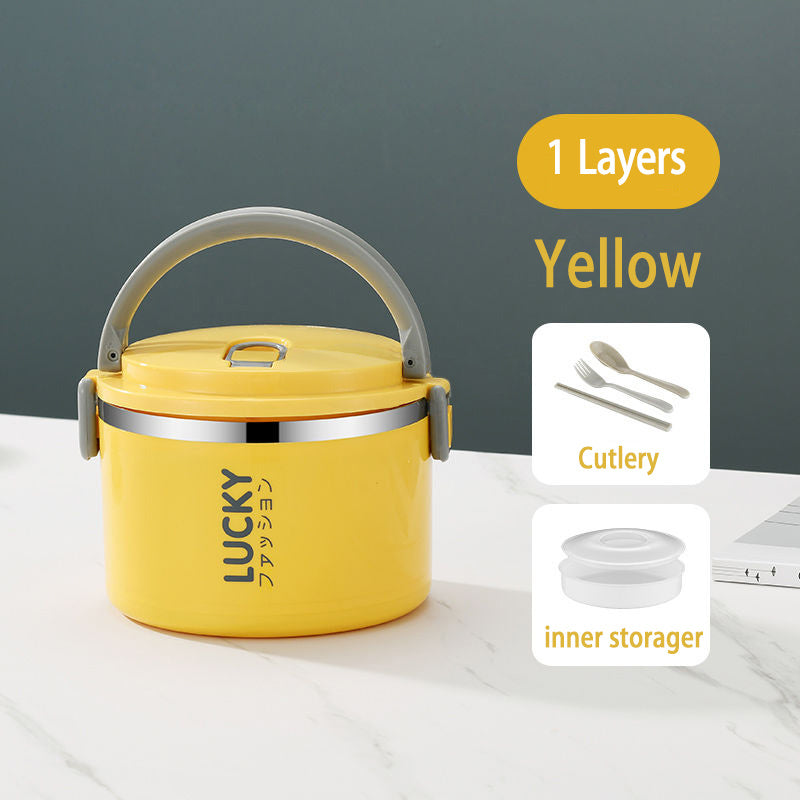 Stainless Steel Microwave Oven Sealed Insulated Lunch Box With Lid EX-STOCK