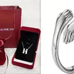 Alloy Simple Hands Hug Ring Opening Adjustable Jewelry - EX-STOCK CANADA