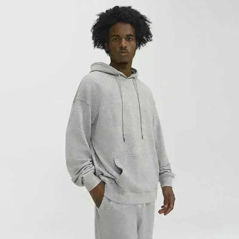 Plain Color American Retro Hoodie Pullover Sweatshirt Men - EX-STOCK CANADA