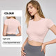 Cross Pleated Yoga Clothing Top Workout Clothes Short Sleeve - EX-STOCK CANADA