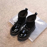 Black Patent leather boots for girls Woolen Winter boot for girls - EX-STOCK Canada