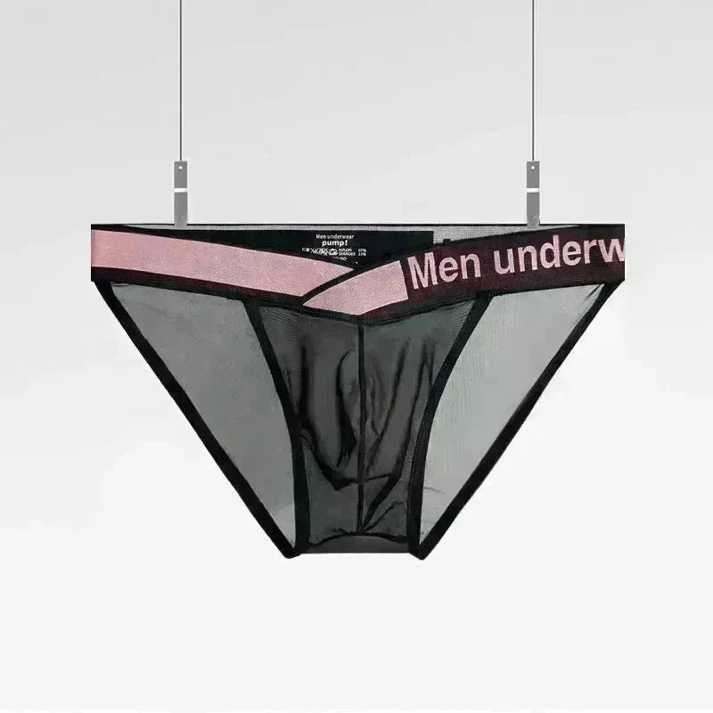 Men's Thin Ice Silk Transparent High Fork Briefs - EX-STOCK CANADA