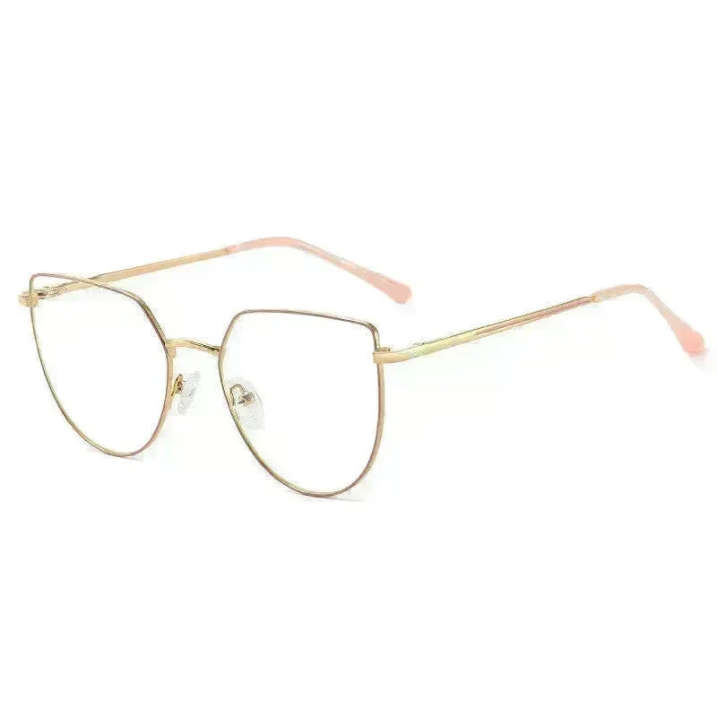 Women's Plate Anti-Blue Light Glasses Fashion Metal Large Frame - EX-STOCK CANADA