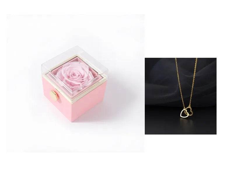 Fashion Acrylic Rotating Valentine Rose Jewelry gift Box - EX-STOCK Canada