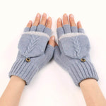 Wool Fingerless Gloves Women's Warm Fashionable Knitted Half Finger Oversleeves - EX-STOCK Canada