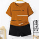 Striped Printed Round Neck Pullover T-shirt Shorts Suit - EX-STOCK Canada