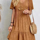 Summer Beach  V-neck Dresses Women's Loose Casual Short-sleeved Loose Skater Dress for Chic Ladies - EX-STOCK CANADA