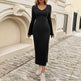 Cashmere V-neck Long bell sleeve Slim fit Midi Winter Sweater Dress - EX-STOCK Canada