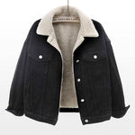 Lamb Wool Thickened Plus Velvet Denim Jacket Women EX-STOCK Canada 