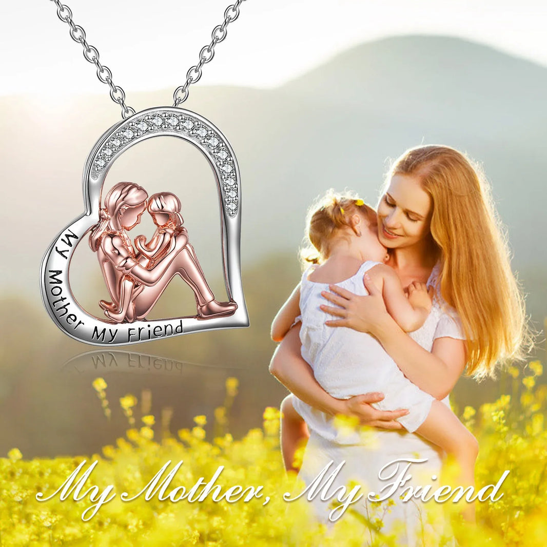 Mother's Day Necklace 925 Sterling Silver Engraved My Mother My Friend - EX-STOCK CANADA