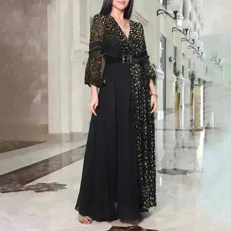 Deep V-neck Dress European And American Elegant Fashion Simple Sexy - EX-STOCK CANADA