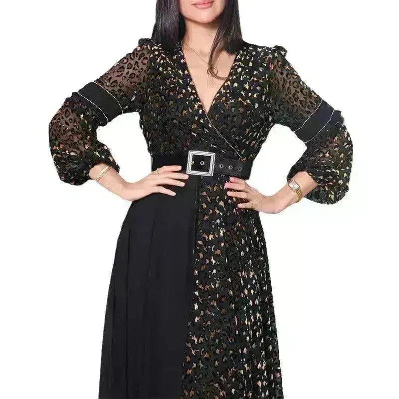 Deep V-neck Dress European And American Elegant Fashion Simple Sexy - EX-STOCK CANADA