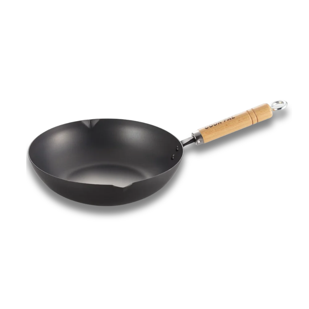 Yoshikawa Cook-Pal Ren Deep Frying Pan 24cm– Nitrided Carbon Steel, Made in Japan 