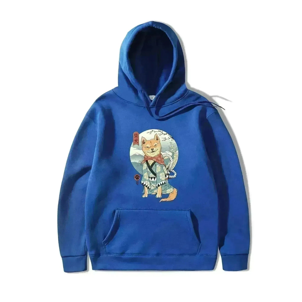 Women Shiba Inu Dog Illustration Printed Casual Hooded Sweater - EX-STOCK CANADA