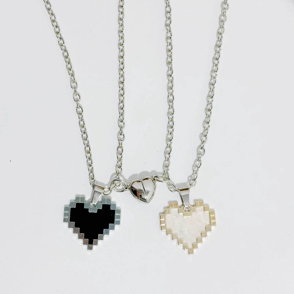 Magnetic Heart-shaped Mosaic Necklace Fashion Personality Couple Love Necklace For Valentine's Day - EX-STOCK Canada