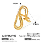 Design Sense Minority Simple 18K Gold Stainless Steel Double Layer Snake Shape Ring for Women - EX-STOCK CANADA
