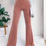 High Waist Lamp Wick Corduroy Bell-bottom Pants Wide Leg Women - EX-STOCK Canada
